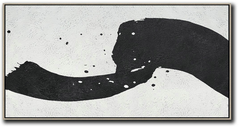 Modern Paintings,Oversized Panoramic Minimal Art On Canvas - Acrylic Painting Large Wall Art